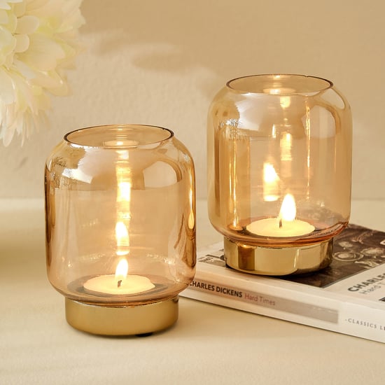 Kimora Austin Fantasy Set of 2 Glass T-Light Holders