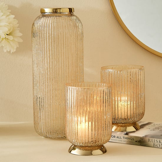 Kimora Austin Fantasy Set of 2 Glass Hurricane Candle Holder with Vase