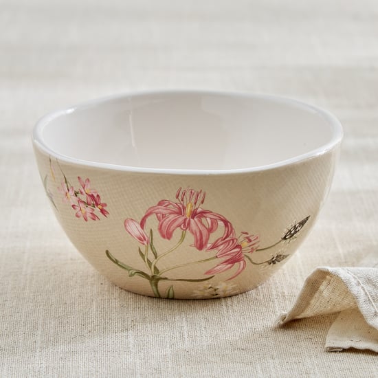 Alora Windflower Ironstone Floral Print Cereal Bowl - 750ml