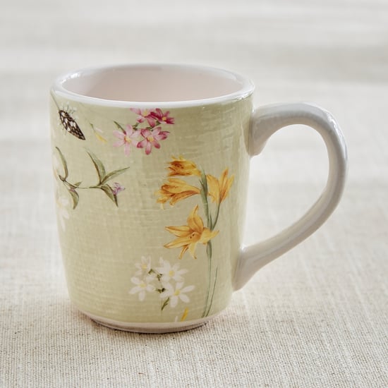 Alora Windflower Ironstone Floral Print Coffee Mug - 250ml