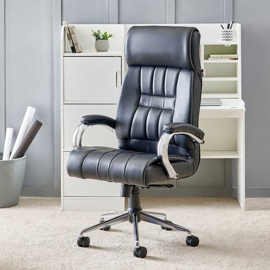 Zuby Roxx Faux Leather High Back Office Chair - Black