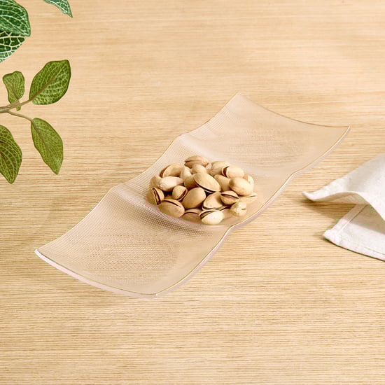 Olen Gleam Glass 3 Partition Serving Platter - 26x10.5cm