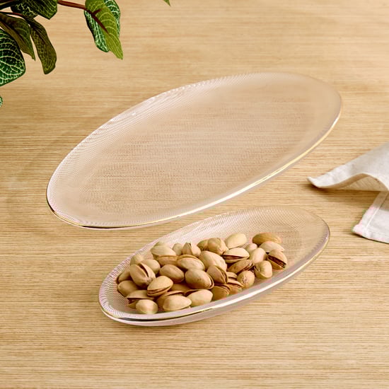 Olen Gleam Set of 2 Glass Serving Platters