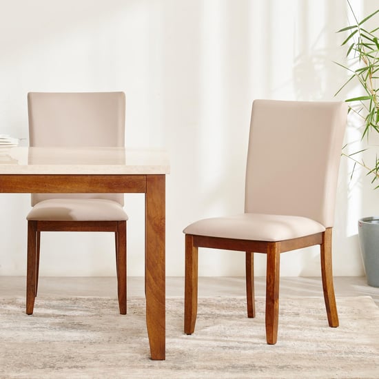 Giza NXT Set of 2 Faux Leather Dining Chairs - Beige