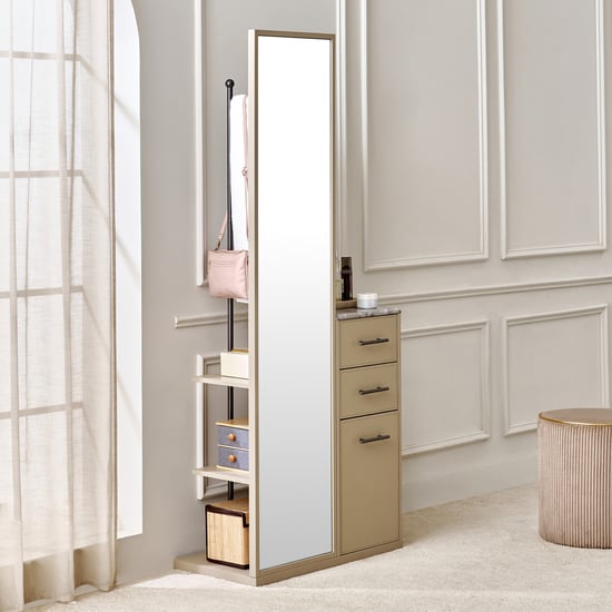 Clair De Lune Dresser Mirror with Drawers - Beige