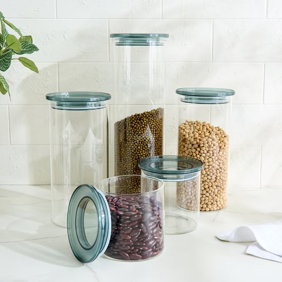 Vault Trove Set of 5 Borosilicate Glass Storage Jars