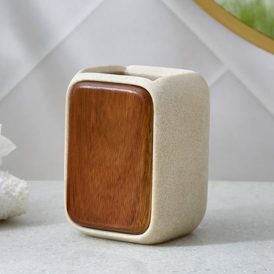 Senegal Ritz Polyresin and Acacia Wood Holder