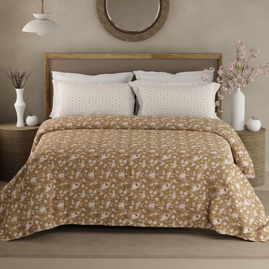 BOUTIQUE LIVING Valatia Cotton 200TC Floral Print 3Pcs Super King Bedsheet Set