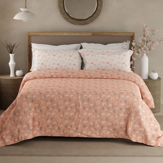 BOUTIQUE LIVING Valatia Cotton 200TC Floral Print 3Pcs Super King Bedsheet Set