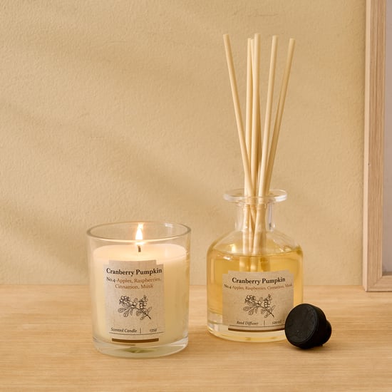 Vicente Cranberry Pumpkin Reed Diffuser with Jar Candle Set