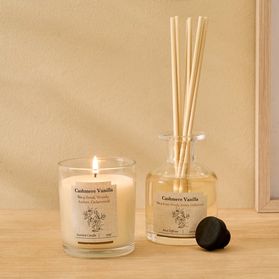 Vicente Cashmere Vanilla Reed Diffuser with Jar Candle Set