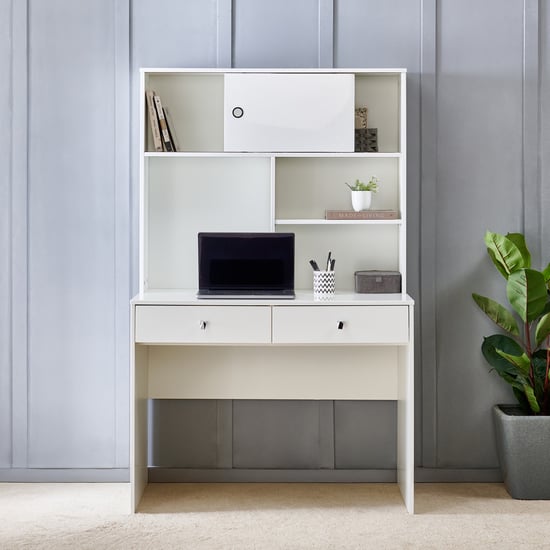 Astra Study Desk with Drawers - White