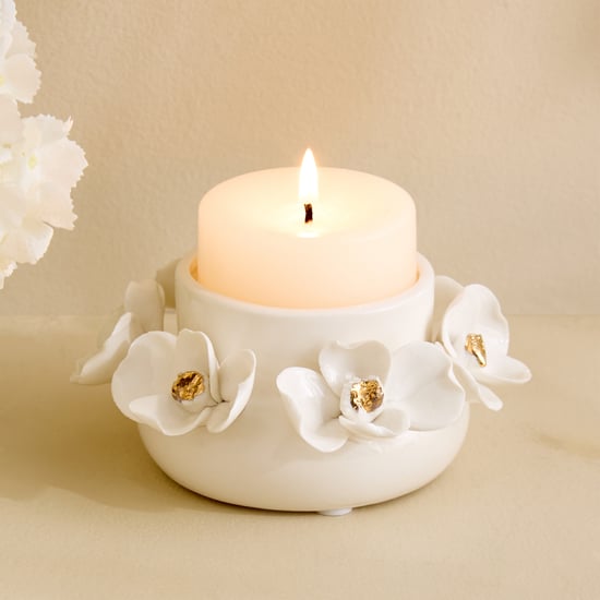 Alchemy Gifts Ceramic Floral Candle Holder