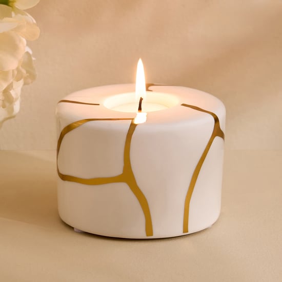 Oro Kinsuki Ceramic Printed T-Light Holder