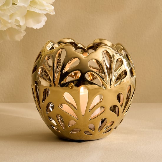 Stellar Celestial Melo Ceramic Perforated Votive Candle Holder