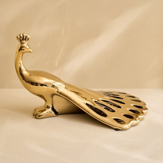Stellar Celestial Melo Ceramic Peacock Figurine