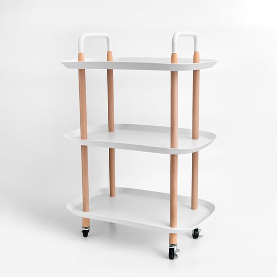 Tranzit Wood 3-Tier Kitchen Trolley