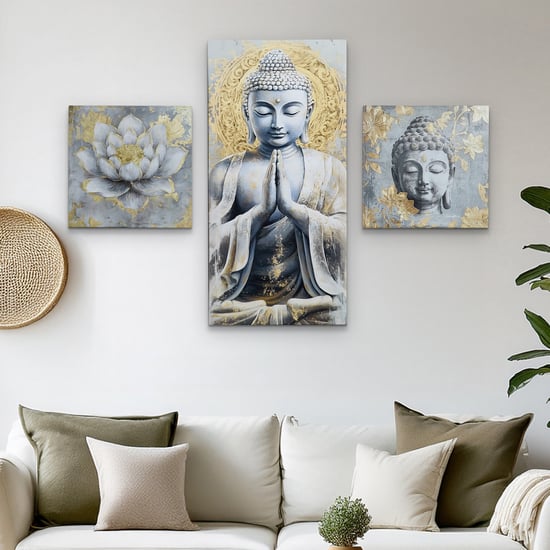 Brezza Set of 3 Canvas Buddha Picture Frames