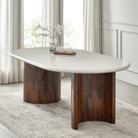 Pristyn NXT Composite Marble Top 6-Seater Dining Table - Grey