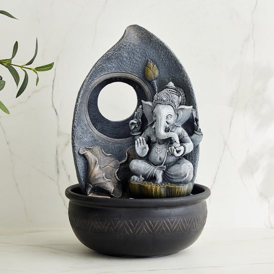 Alpine Modern Polyresin Ganesha Water Fountain - 25.5x41cm