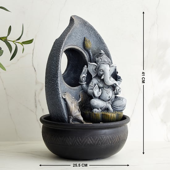 Alpine Modern Polyresin Ganesha Water Fountain - 25.5x41cm