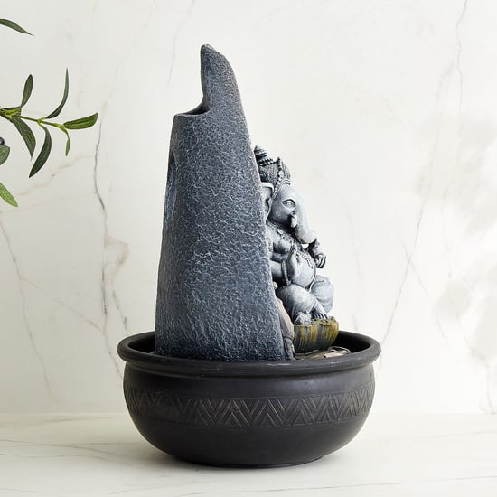 Alpine Modern Polyresin Ganesha Water Fountain - 25.5x41cm