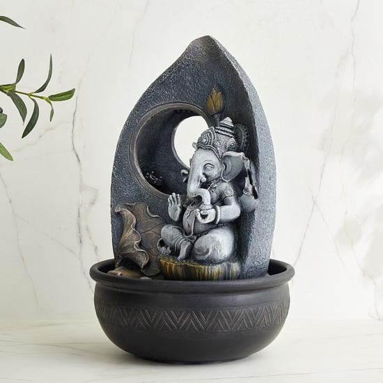 Alpine Modern Polyresin Ganesha Water Fountain - 25.5x41cm