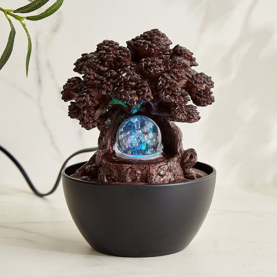 Alpine Modern Polyresin Tree of Life Water Fountain - 13x20cm