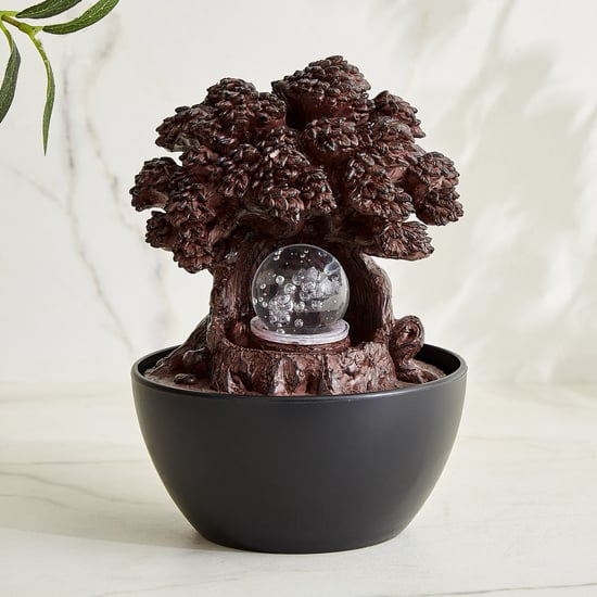 Alpine Modern Polyresin Tree of Life Water Fountain - 13x20cm