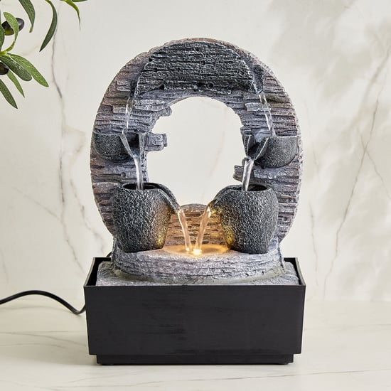 Alpine Modern Polyresin Dual Side Water Fountain - 21x17x30.5cm