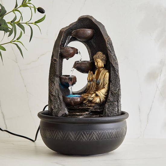 Alpine Modern Polyresin Buddha Water Fountain - 26.5x40cm