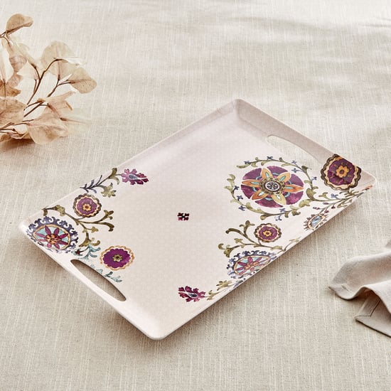 Nesto Pormela Melamine Printed Serving Tray - 41x27cm