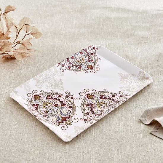 Nesto Stylin Melamine Printed Serving Tray - 38.5x27.5cm