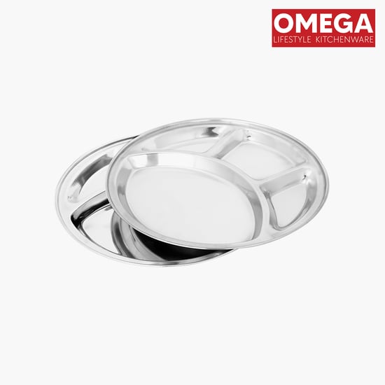 OMEGA Set of 2 Stainless Steel Partition Plate - 32cm