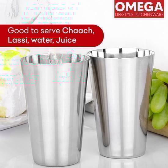 OMEGA Set of 6 Stainless Steel Tumbler - 350ml