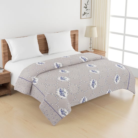 SWAYAM Sparkle Cotton Floral Print Double Comforter