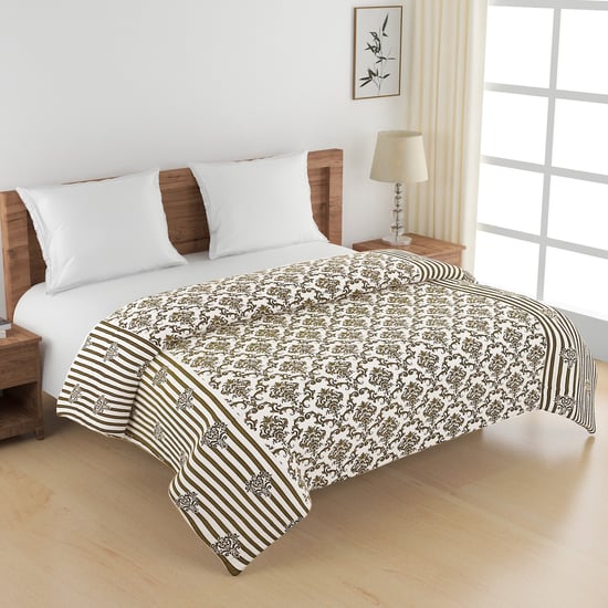 SWAYAM Veda Cotton Ethnic Print Double Comforter
