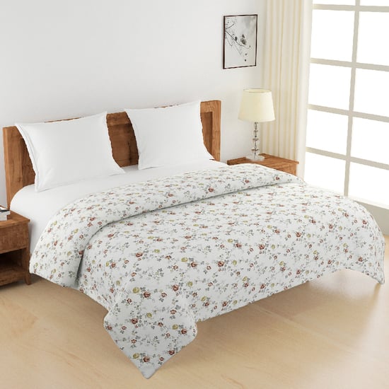 SWAYAM Zinnia Cotton Floral Print Double Comforter