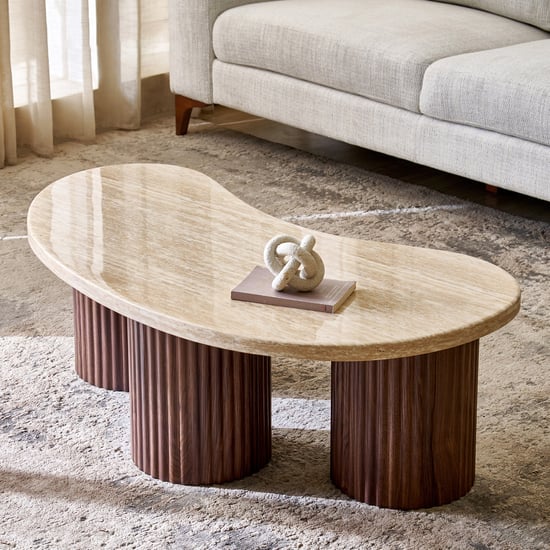 Sundried Sanctuary Faux Marble Top Coffee Table - Walnut