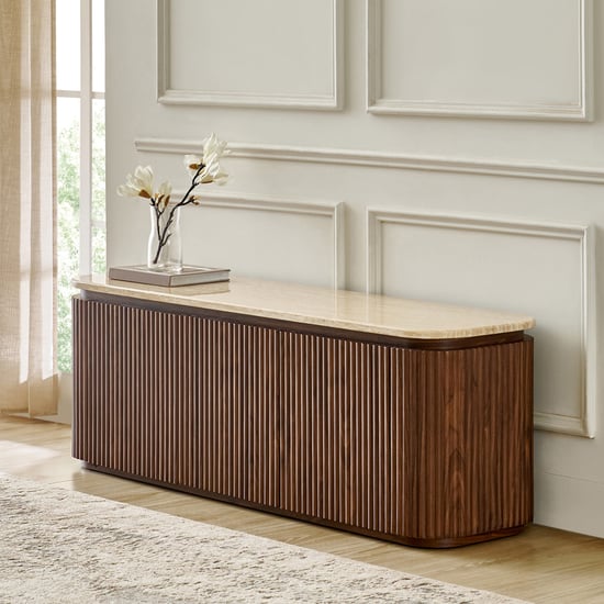 Sundried Sanctuary Faux Marble Top TV Unit - Walnut