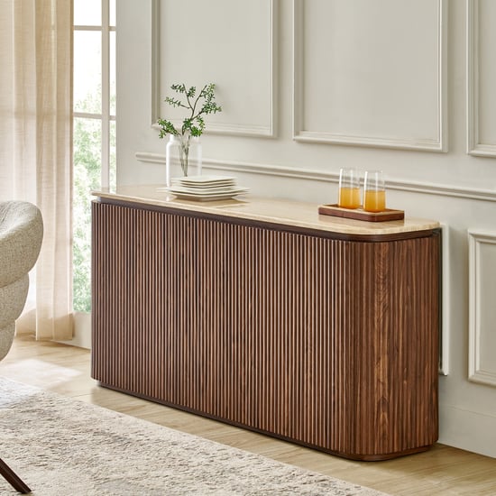 Sundried Sanctuary Faux Marble Top Sideboard - Beige