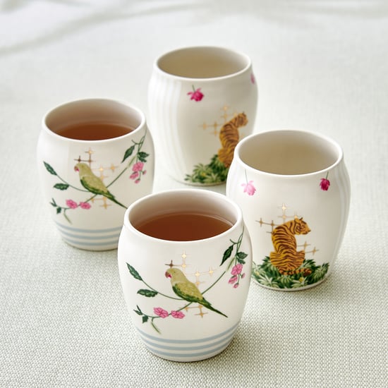Niko Set of 4 Stoneware Printed Kulhad - 210ml