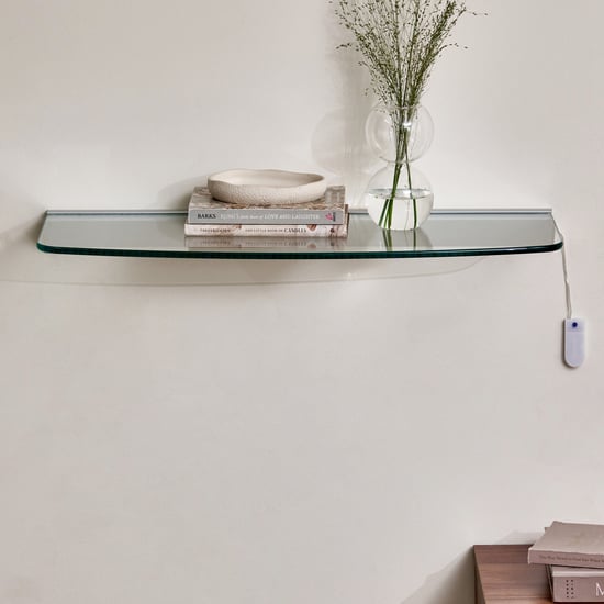 Abe Tempered Glass LED Wall Shelf