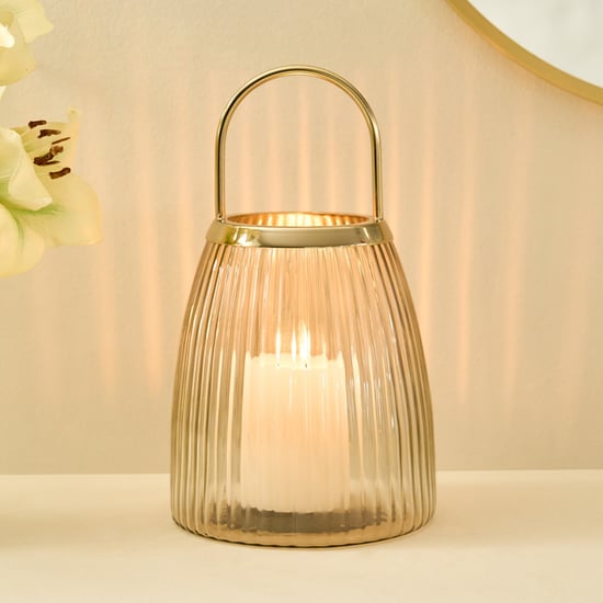 Soma Bloom Glass Ribbed Lantern
