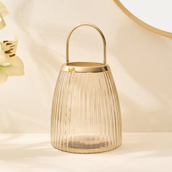 Soma Bloom Glass Ribbed Lantern