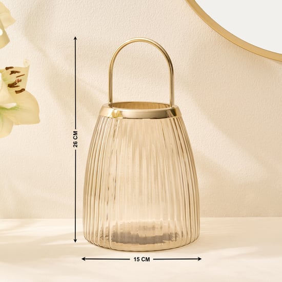 Soma Bloom Glass Ribbed Lantern