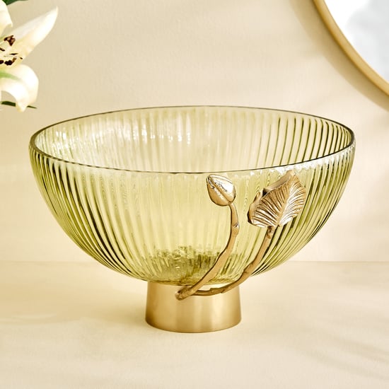 Soma Bloom Glass Leaf and Flower Bud Decorative Bowl