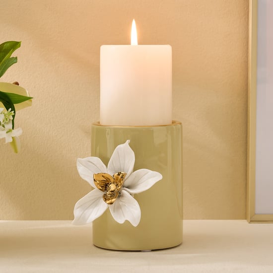 Amara Hana Ceramic Floral Votive Candle Holder