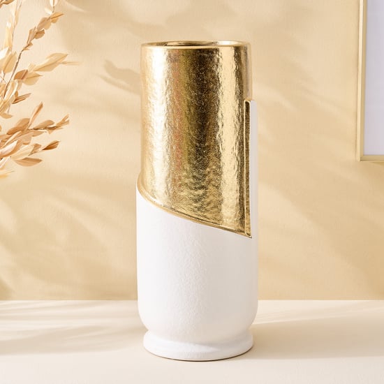 Evoke Ivy Ceramic and Metal Colourblocked Vase