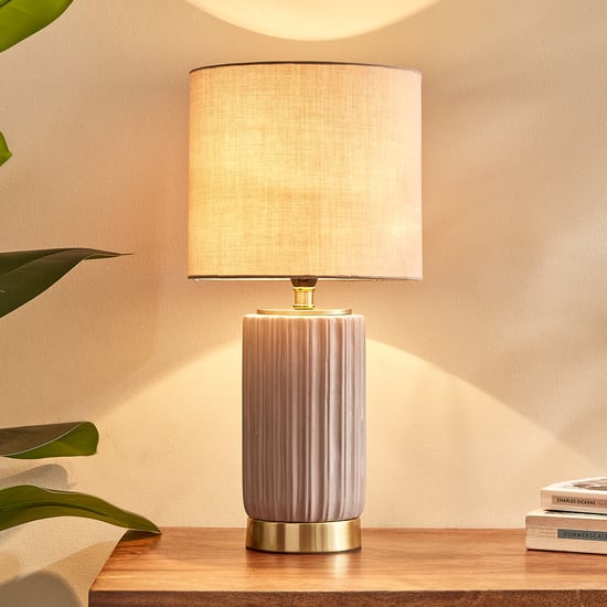 Glint Fest Ceramic Ribbed Table Lamp